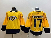 Youth Nashville Predators 17 Simmonds Yellow Adidas Jersey